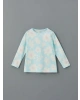 LCW baby Ekru Bisiklet Yaka Çiçekli Kız Bebek Pijama Takım 2li
