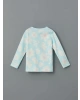 LCW baby Ekru Bisiklet Yaka Çiçekli Kız Bebek Pijama Takım 2li