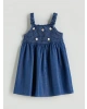 LCW Kids Mavi Çiçekli Kız Çocuk Jean Elbise