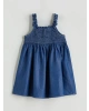 LCW Kids Mavi Çiçekli Kız Çocuk Jean Elbise