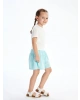 LCW Kids Turkuaz Beli Lastikli Basic Müslin Kız Çocuk Şort