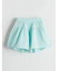 LCW Kids Turkuaz Beli Lastikli Basic Müslin Kız Çocuk Şort