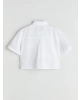 LCW Kids Beyaz Çiçekli Kız Çocuk Crop Gömlek