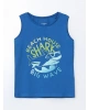 LCW Kids Mavi Bisiklet Yaka Baby Shark Baskılı Erkek Çocuk Atlet