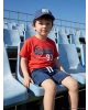 LCW Kids Kırmızı Bisiklet Yaka London Baskılı Erkek Çocuk Tişört