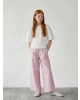 LCW Girls Studio Lila Beli Lastikli Kız Çocuk Poplin Pantolon