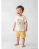 LCW baby Ekru Erkek Bebek Baskılı Tişört Ve Şort