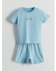 LCW baby Mavi Basic Erkek Bebek Tişört Ve Şort 2li