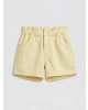 LCW baby Sarı Beli Lastikli Kız Bebek Gabardin Şort
