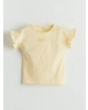 LCW baby Sarı Bisiklet Yaka Kız Bebek Şortlu Pijama Takımı