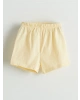 LCW baby Sarı Bisiklet Yaka Kız Bebek Şortlu Pijama Takımı