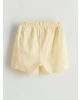 LCW baby Sarı Bisiklet Yaka Kız Bebek Şortlu Pijama Takımı