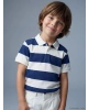 LCW Kids Indigo Polo Yaka Çizgili Erkek Çocuk Tişört