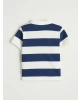 LCW Kids Indigo Polo Yaka Çizgili Erkek Çocuk Tişört