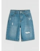 LCW Kids Indigo Yırtık Detaylı Erkek Çocuk Jean Şort