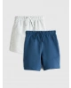 LCW Kids Indigo Beli Lastikli Basic Erkek Çocuk Şort 2li