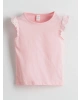 LCW Kids Pembe Bisiklet Yaka Brodeli Penye Kız Çocuk Bluz