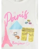 LCW Kids Ekru Paris Baskılı Kız Çocuk Tişört