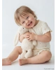 LCW baby Ekru Çiçek Desenli Kız Bebek Şort Ve Tişört