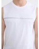 LCWAIKIKI Classic Beyaz Bisiklet Yaka Baskılı Erkek Kolsuz Tişört