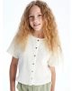 LCW Kids Beyaz Kısa Kollu Müslin Kız Çocuk Gömlek