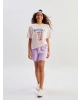 LCW Kids Lila Beli Lastikli Basic Kız Çocuk Şort