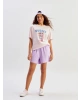 LCW Kids Lila Beli Lastikli Basic Kız Çocuk Şort