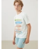 LCW Kids Yeşil Bisiklet Yaka Erkek Çocuk Tişört Ve Şort