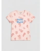 LCW Kids Pembe Bisiklet Yaka Kız Çocuk Şortlu Pijama Takımı