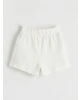 LCW Kids Beyaz Beli Lastikli Nakışlı Kız Çocuk Şort