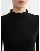 LCW Modest Siyah Fırfırlı Dik Yaka Kadın Body