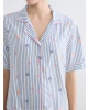 LCW DREAM Ekru Gömlek Yaka Desenli Kadın Pijama Takımı