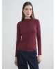 LCW Modest Bordo Fırfırlı Dik Yaka Kadın Body