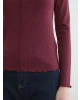 LCW Modest Bordo Fırfırlı Dik Yaka Kadın Body