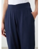 LCWAIKIKI Classic Lacivert Beli Lastikli Dokulu Kadın Pantolon