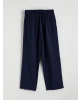 LCWAIKIKI Classic Lacivert Beli Lastikli Dokulu Kadın Pantolon