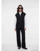 LCW Modest Siyah Dik Yaka Oversize Büzgülü Kadın Yelek