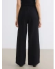 LCWAIKIKI Classic Siyah Beli Lastikli Geniş Paça Müslin Kadın Pantolon