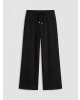 LCWAIKIKI Classic Siyah Beli Lastikli Geniş Paça Müslin Kadın Pantolon