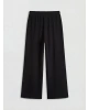 LCWAIKIKI Classic Siyah Beli Lastikli Geniş Paça Müslin Kadın Pantolon