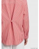 Natuvera Kırmızı Çizgili Poplin Kadın Gömlek