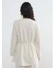 LCW Modest Bej Kuşaklı Soft Touch Kadın Sweatshirt Tunik