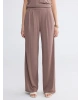 LCWAIKIKI Basic Kahverengi Beli Lastikli Geniş Paça Kadın Pantolon