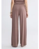 LCWAIKIKI Basic Kahverengi Beli Lastikli Geniş Paça Kadın Pantolon