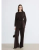 LCW Modest Kahverengi Kuşaklı Soft Touch Kadın Sweatshirt Tunik