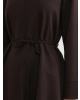 LCW Modest Kahverengi Kuşaklı Soft Touch Kadın Sweatshirt Tunik