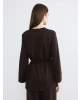LCW Modest Kahverengi Kuşaklı Soft Touch Kadın Sweatshirt Tunik