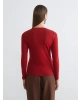 LCW STUDIO Kırmızı Kayık Yaka Fitilli Kadın Body