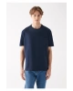 Mavi Cepli Lacivert Basic Tişört Loose Fit / Bol Rahat Kesim