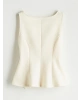 LCW Vision Ekru Kayık Yaka Peplum Bluz